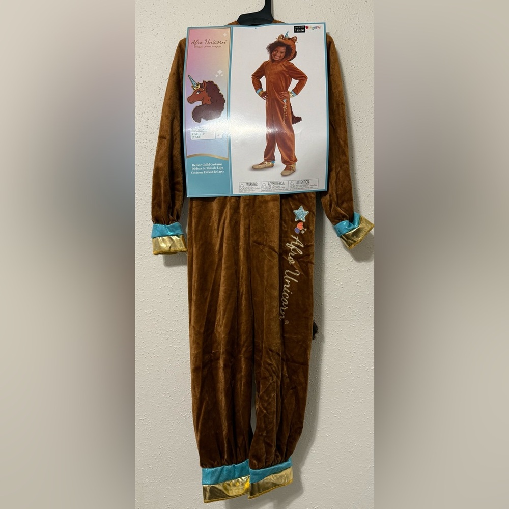 Afro Unicorn Kids Costume- XS (3T-4T)